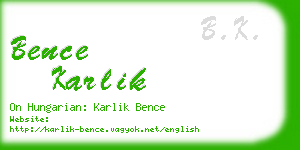 bence karlik business card